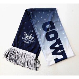 Dallas Cowboys WinStar Casino Scarf Blue Silver Fringe Double Sided 8 X 62